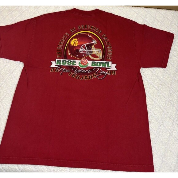 Vintage 2009 Rose Bowl USC Trojans NCAA Football New Years Day Tee Size L - Picture 9 of 12